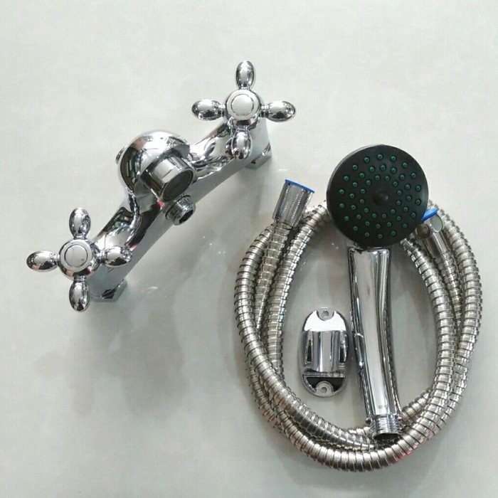 Kran Shower Set Air Panas Dingin Model Baling Putar