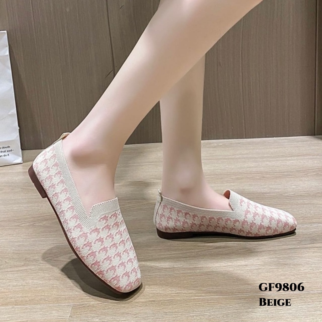 WYN SEPATU FLAT SHOES KNIT FABRIC CASUAL LADIES GF9806