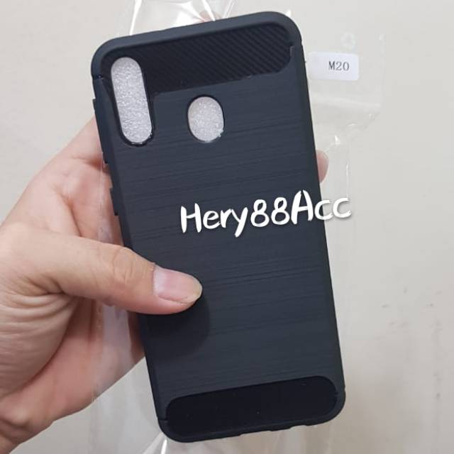 Case Samsung Galaxy M20 Ipaky Carbon Soft Series - Hitam