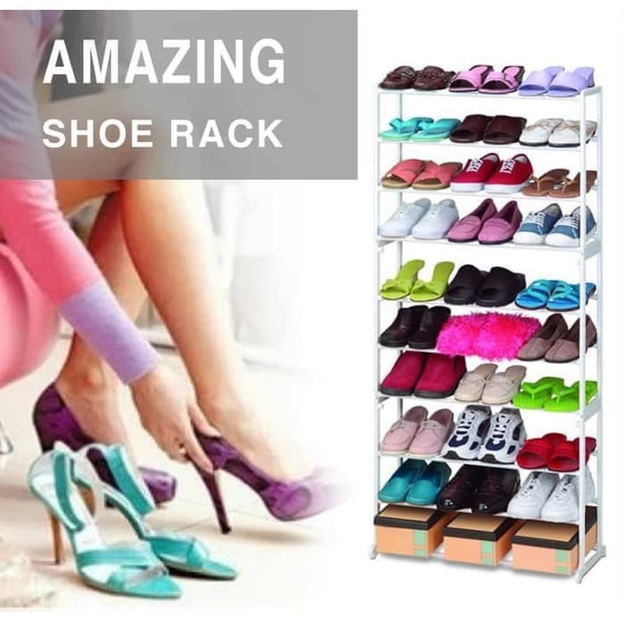 Amazing Portable Shoe Rack / Rak Sepatu 10 susun organizer sneakers ok