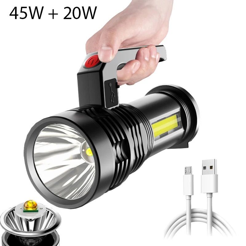 Lampu Senter Led COB, LED 3w+10cob setara 20w+45w merek Hose plus genggaman tangan