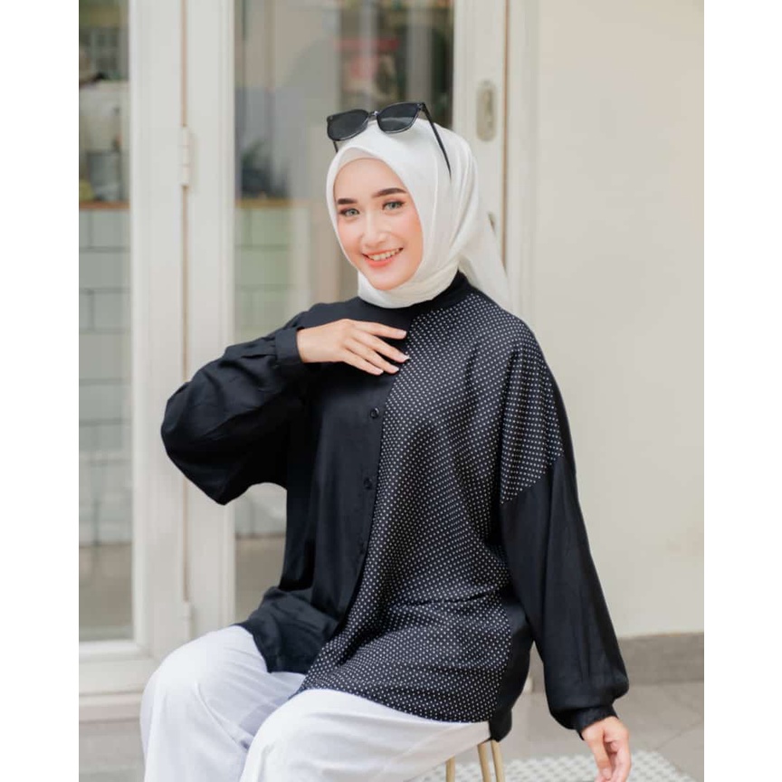 VIANA BLOUSE OVERSIZE LD 140 / Atasan jumbo / Blouse Muslim Wanita / Baju Korea