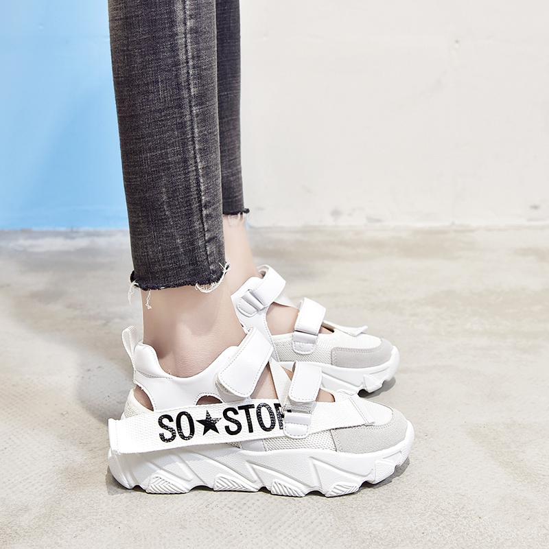 Sepatu Sandal  Wanita Model Sol  Tebal  Open Toe pita Bahan 