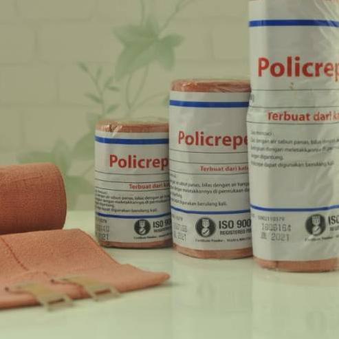 Poli crepe policrepe fm crepe 15 cm x 4.55 m atau 6 in/elastis bandit/perban elastis/perban coklat p