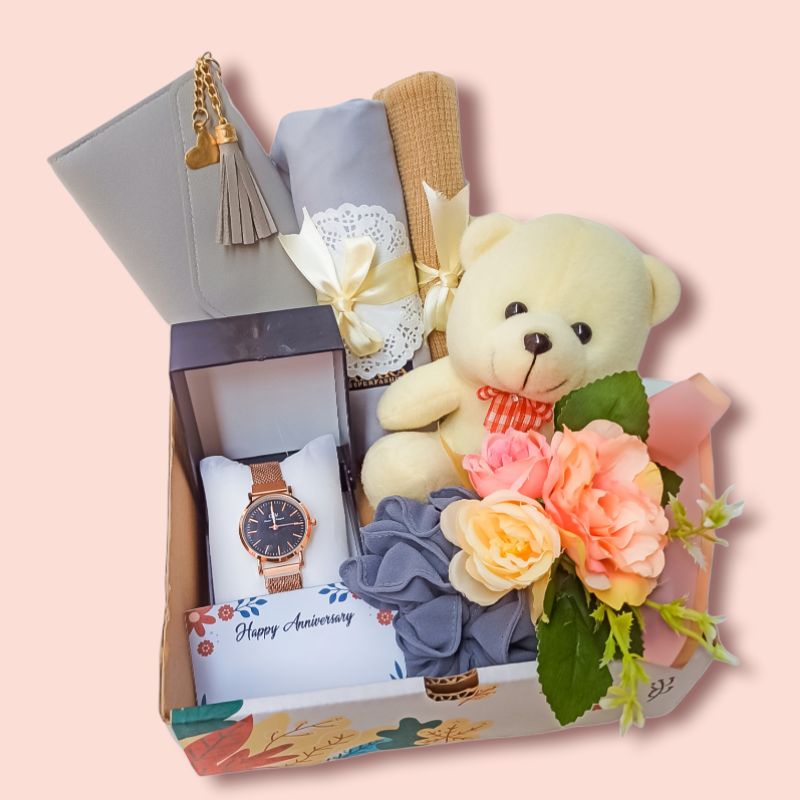 KADO ULTAH PACAR PREMIUM SET LENGKAP BONEKA HADIAH ULANG TAHUN CEWEK HIJAB BUKET BUNGA WISUDA BUKET 
