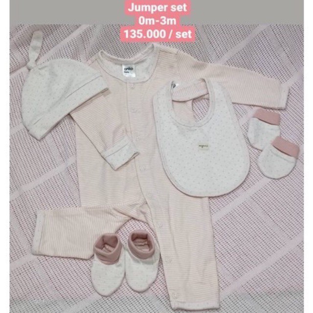 Jumper set import bayi perempuan newborn 0 - 3 bulan merk anko