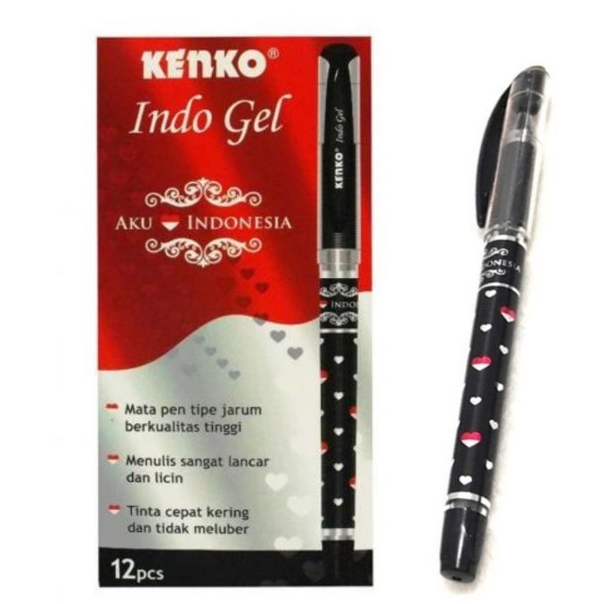 

Pena Gel Pulpen Indo Gel Kenko Tinta Hitam Harga Satuan