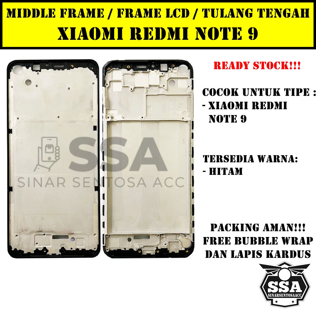 Tulang Tengah Middle Frame LCD Xiaomi Redmi Note 9 Original 100% Tulang Casing Bezel Bezzel Bazel Handphone HP Ori Original Awet Murah Note9