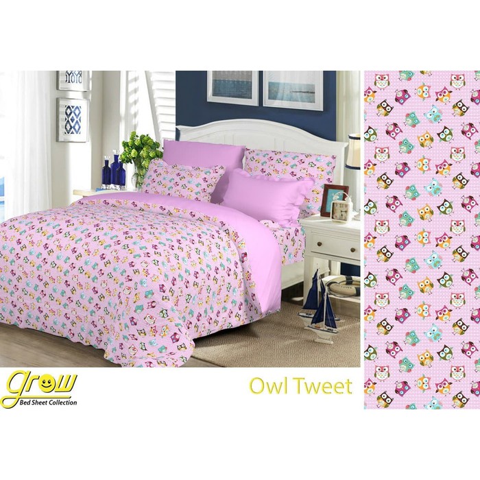 Promo JUAL SPREI   BEDCOVER KATUN GROW MOTIF OWL TWEET Diskon