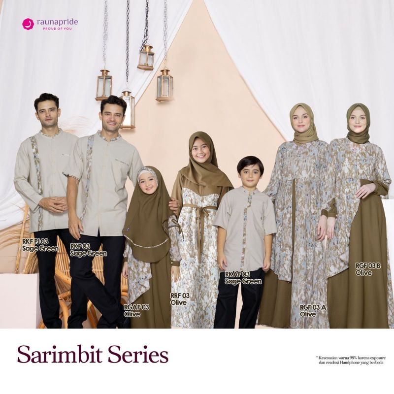 GAMIS SARIMBIT RAUNA TERBARU RGF 03 A OLIVE / RGAF 03 OLIVE/ RKAF 03 SAGE GREEN/ RKF 03 SAGE GREEN/ 