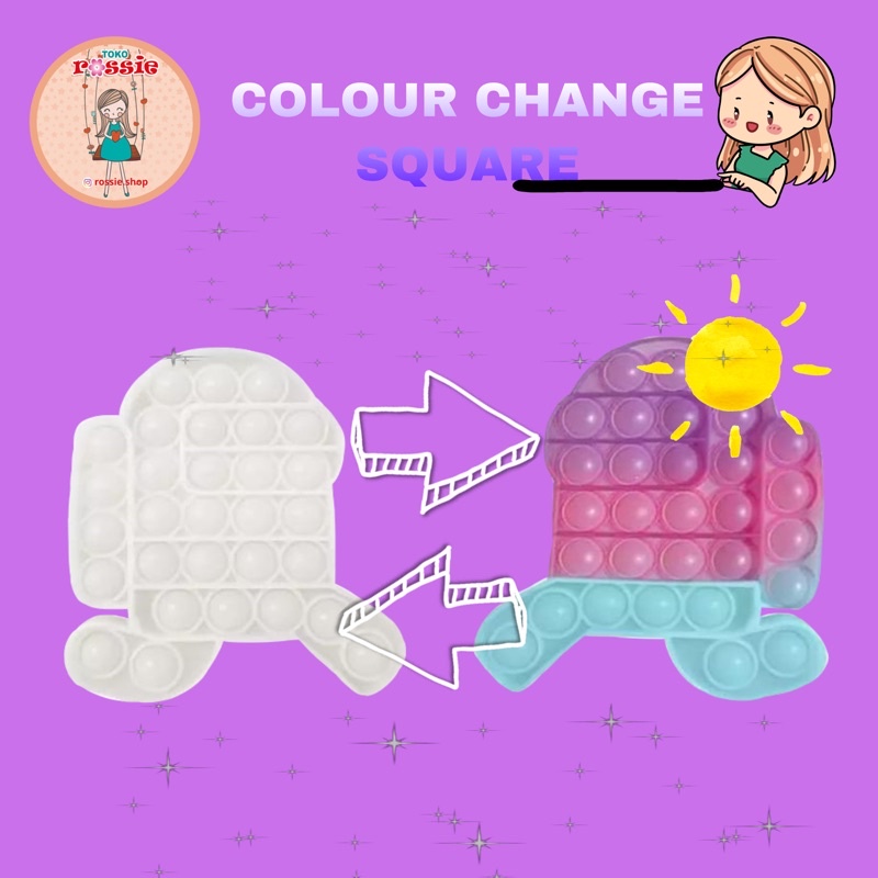 READY!READY! Fidget Pop It Rainbow Lengkap Murah/Mainan Sensorik Pereda Stres/Pop It Viral-Cchange Among 2