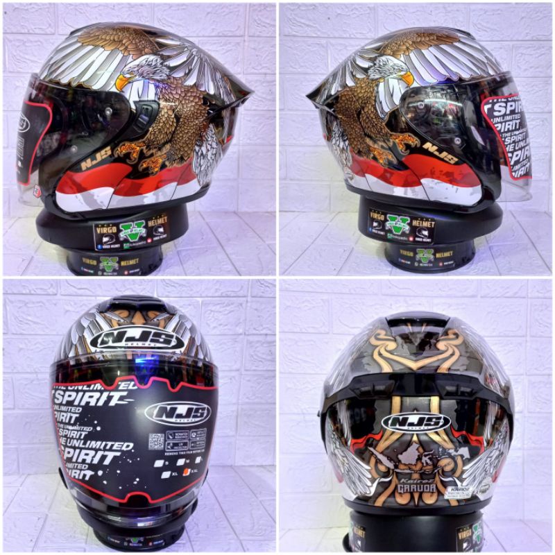 HELM HALF FACE NJS KAIROZ MOTIF GARUDA INDONESIA SPESIAL EDITION