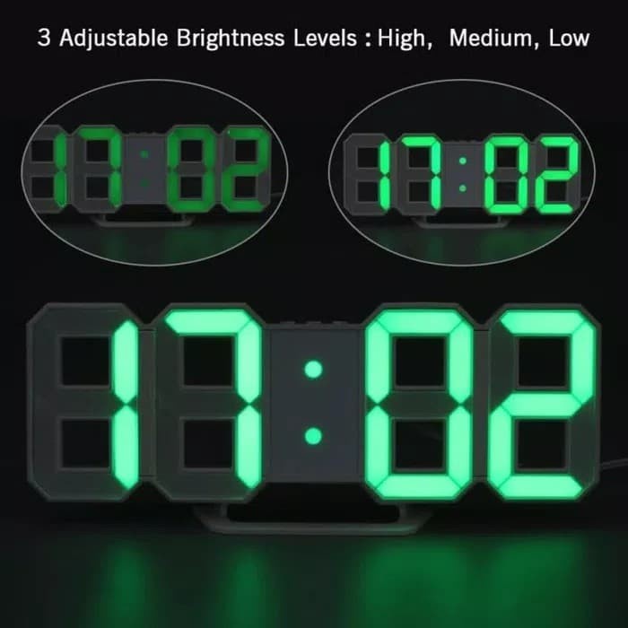 Jam Digital LED Tipe 6609 , jam meja digital / jam dinding led - Orange