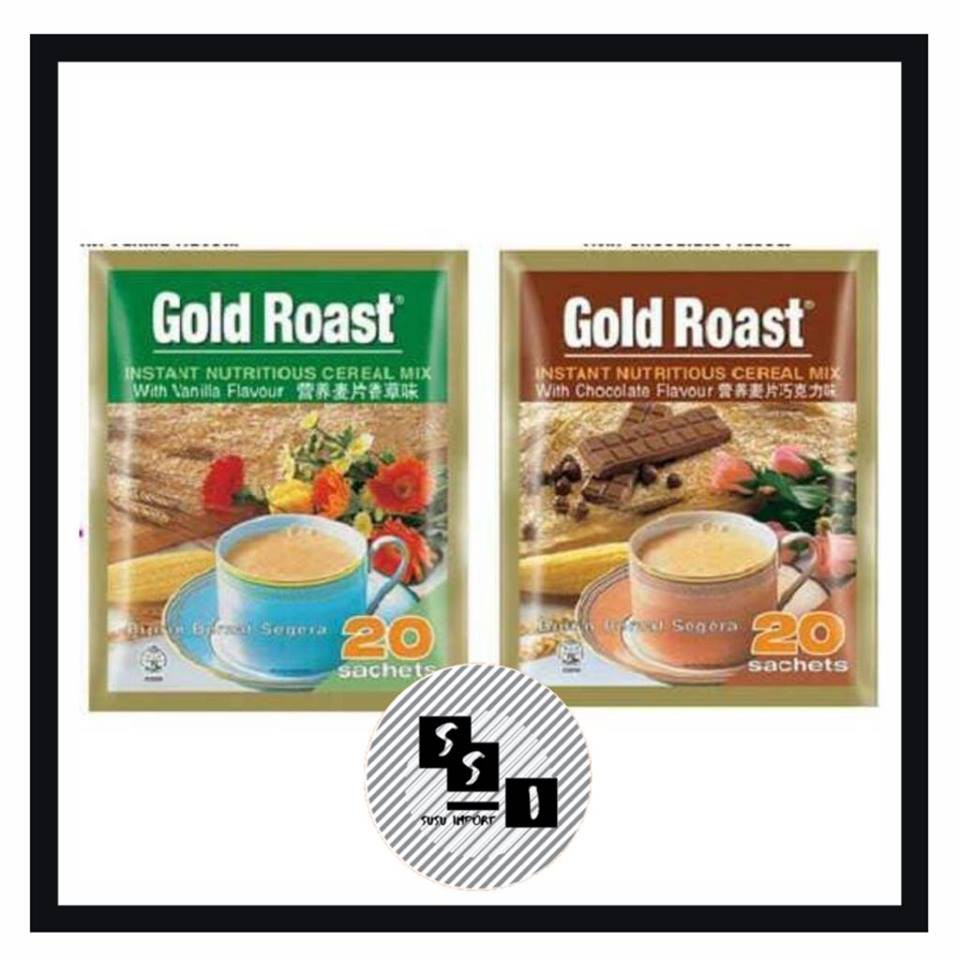Gold Roast Cereal Vanilla / Gold Roast Cereal Chocolate / instant Cereal/ sereal bernutrisi 600grm