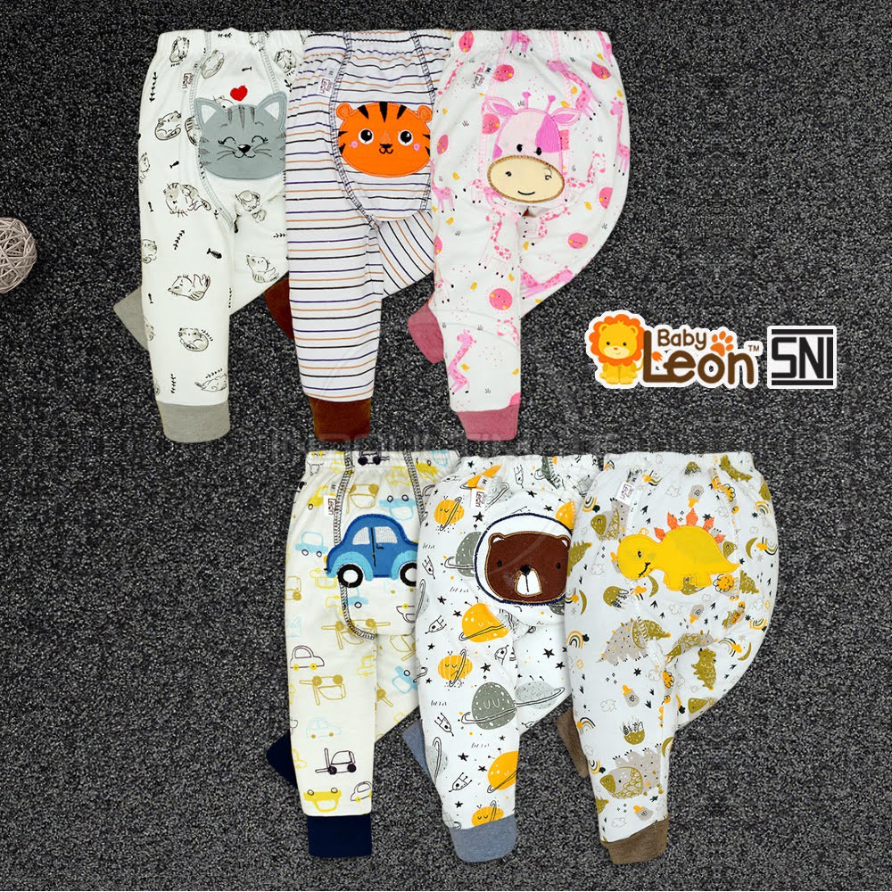 Celana Panjang Anak Bayi Bordir SNI BABY LEON Celana Tidur Piyama Diaper Pants Baby Nebworn GY-S81