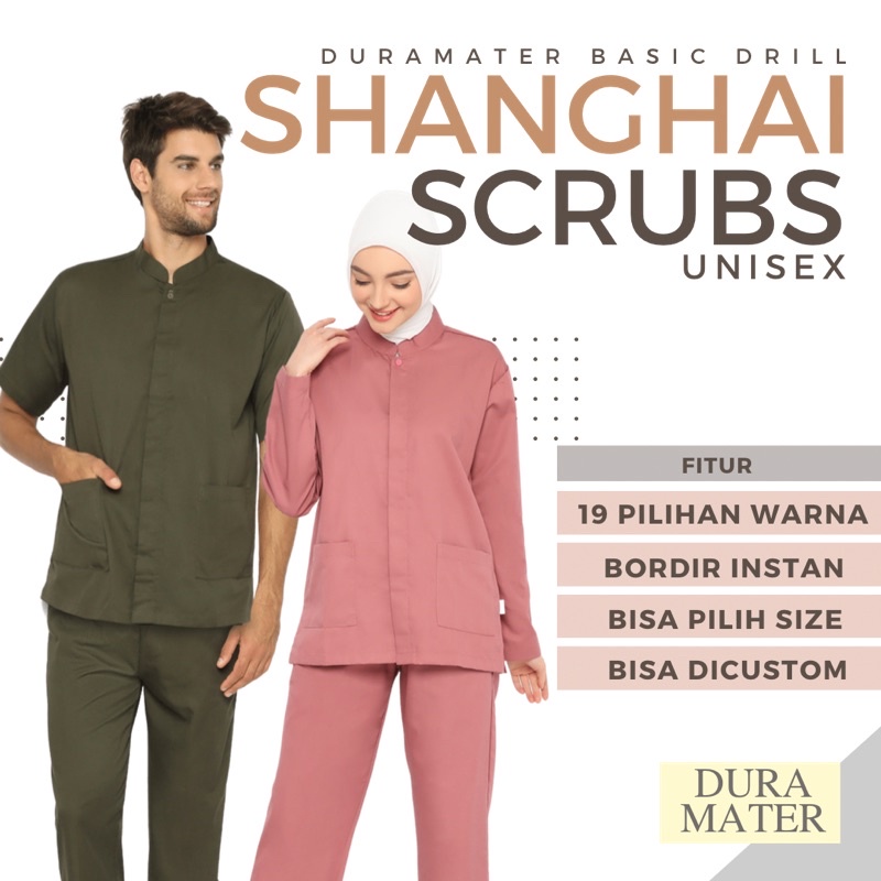 Shanghai Scrubs Duramater Baju Jaga Baju OK Ukuran XXS hingga XXXXL