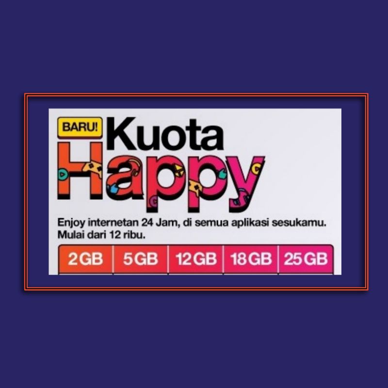 Inject Kuota Tri Happy 2GB 5GB 12GB 25GB 18GB