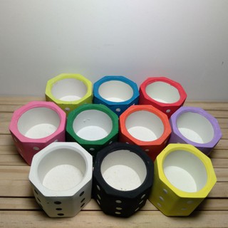  Pot  lukis  sukulen minimalis octagon unik 10 warna murah 