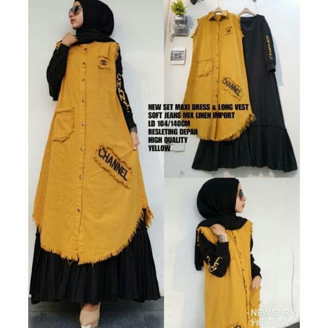 PREMIUM PROMO GAMIS MAXI VEST CHANEL + OUTER IMPOR ORI SHR/BAJU MUSLIM WANITA