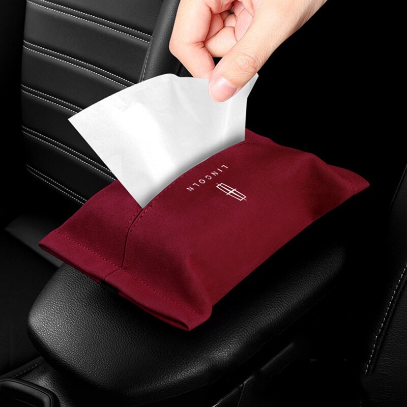 1PC for Lincoln MKZ MKC MKX Navigator MKT Car Tissue Bag Paper Extraction Seat Hanging Tissue Box Creative Armrest Box Interior