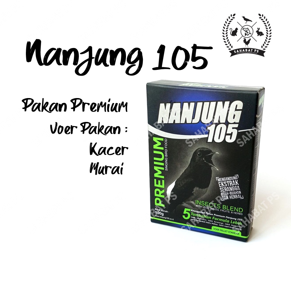 NANJUNG 105 EBOD JAYA VOER PELET PAKAN BURUNG KACER MURAI 100gr