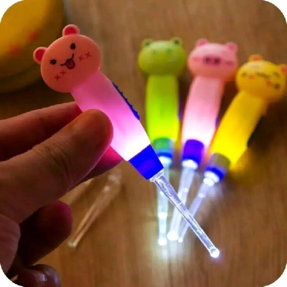 OTS 191 - Earpick Cartoon LED Cute Animal / Korek Kuping Telinga Karakter Lampu LED