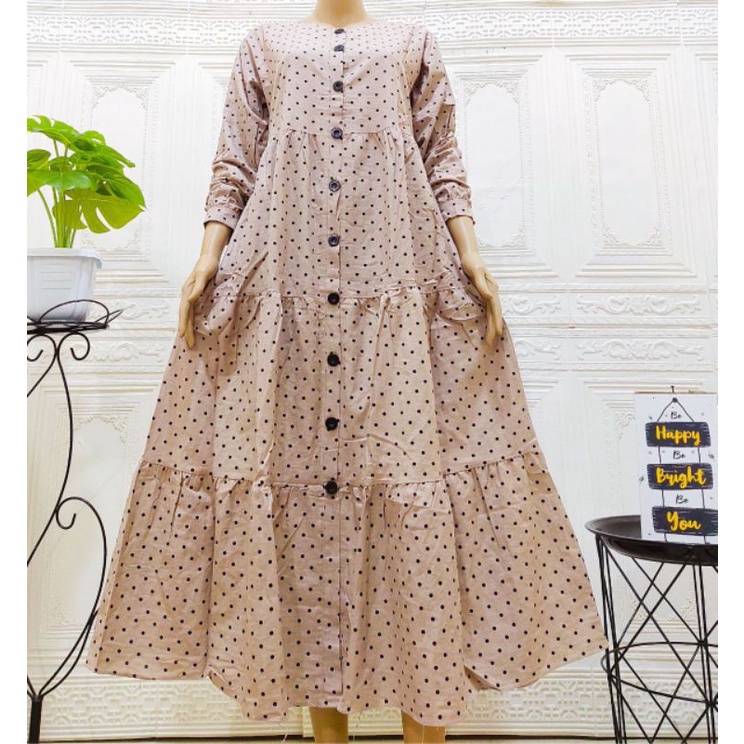 Gamis Linen Lydia Polka | (Realpict COD)