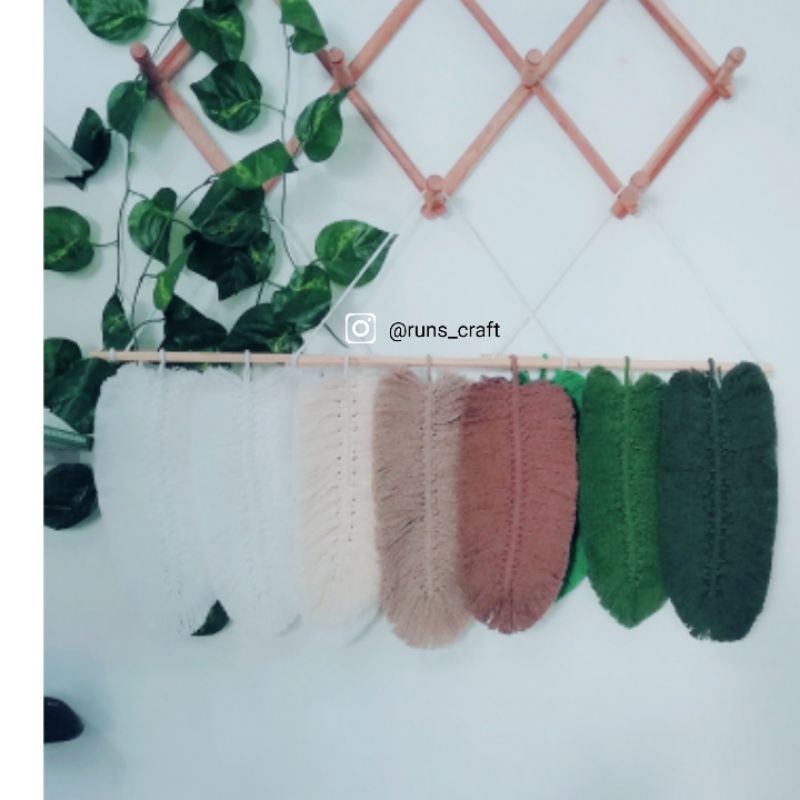 Macrame Leaves Wall Hanging || Hiasan dinding macrame Custom warna