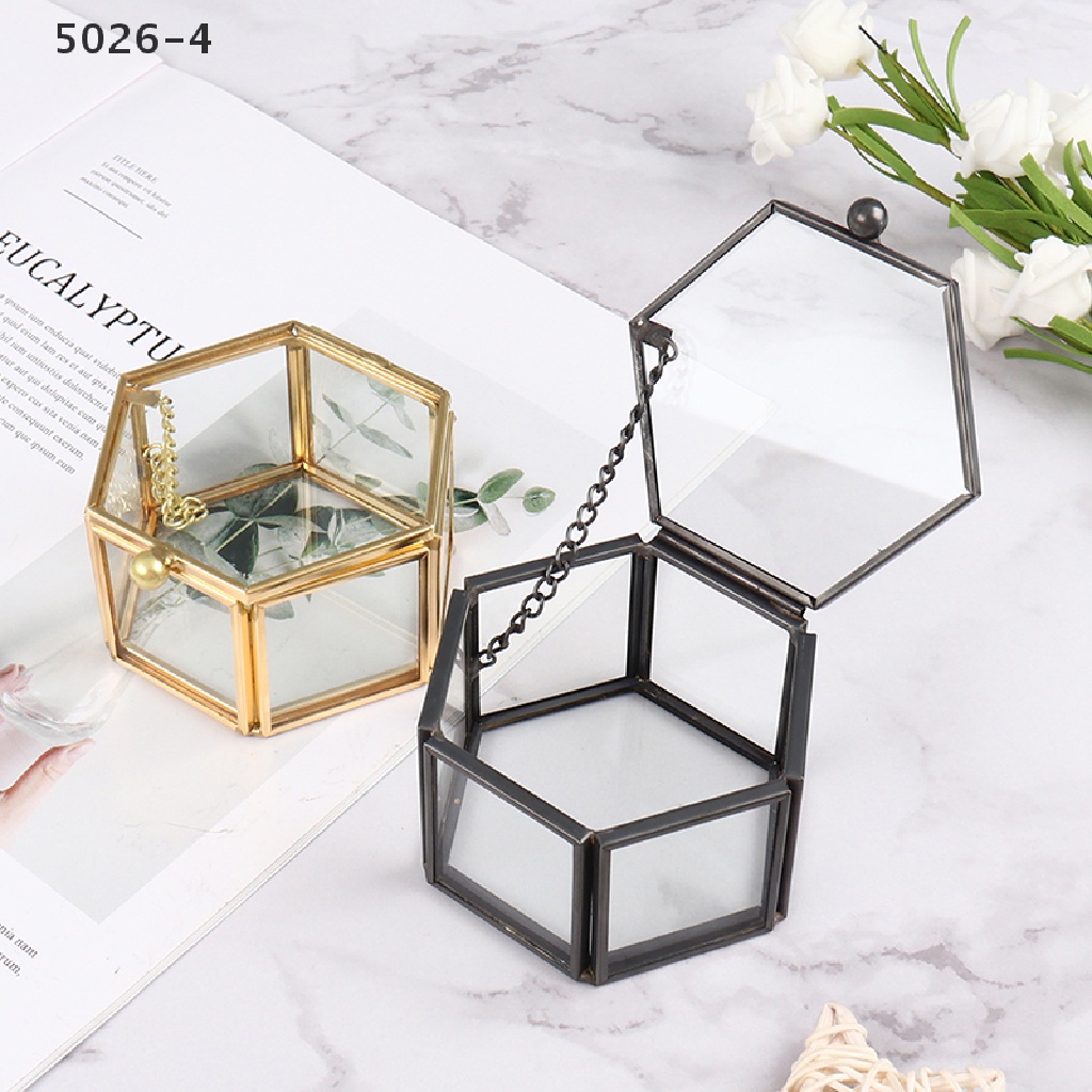 5026-4 Geometrical Glass Jewelry Box Jewelry Organize Holder Ring Box Jewelry Storage 5026-4