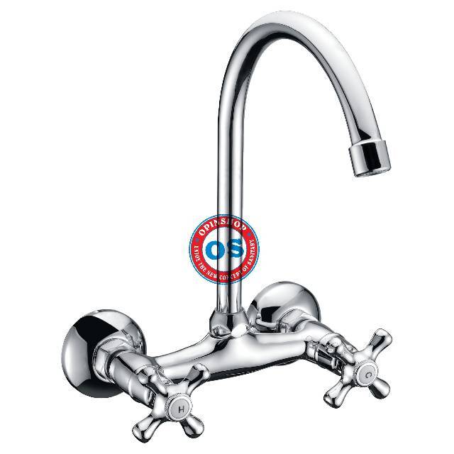 Kran air kran angsa panas dingin keran cuci piring tembok stenlis steel tebal