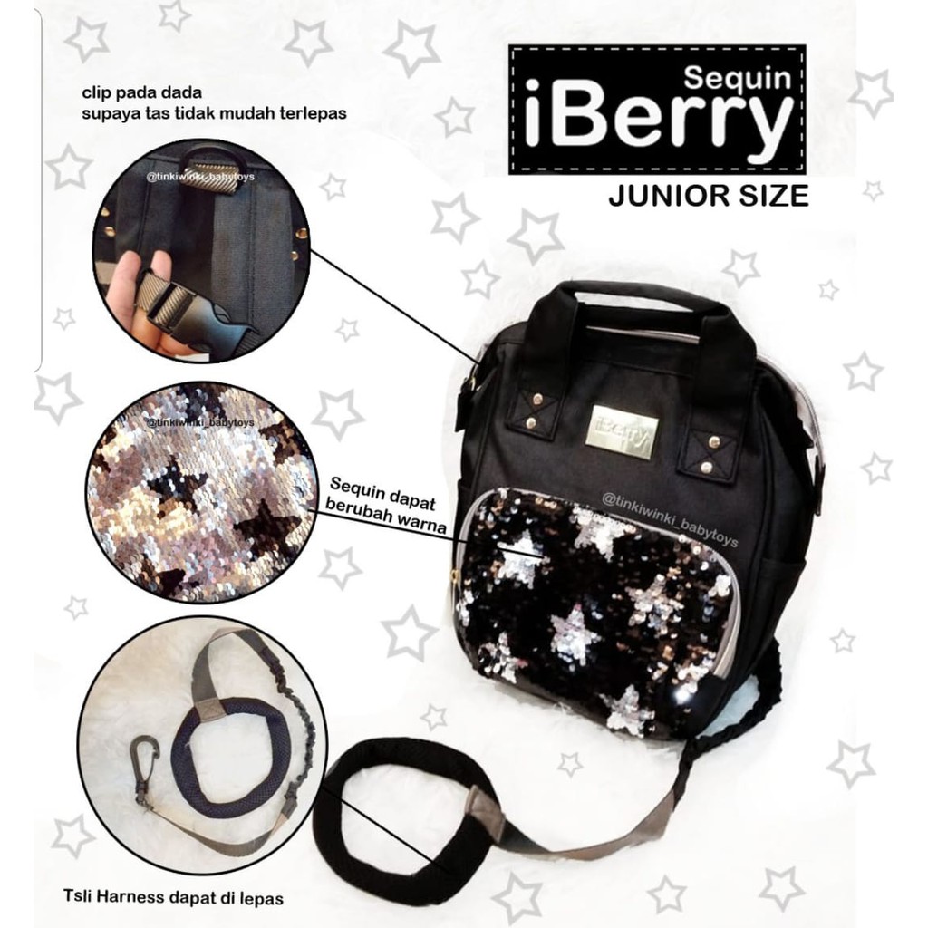 Diaper Bag Iberry Sequin Set (mom and junior)