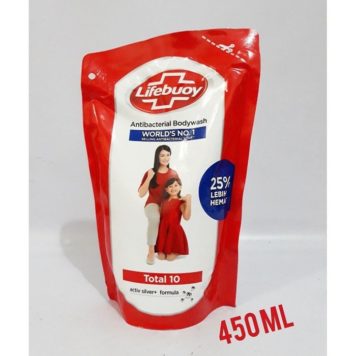 MRH LIFEBUOY ANTIBACTERIAL BODY WASH TOTAL 10 UKURAN 450 ML