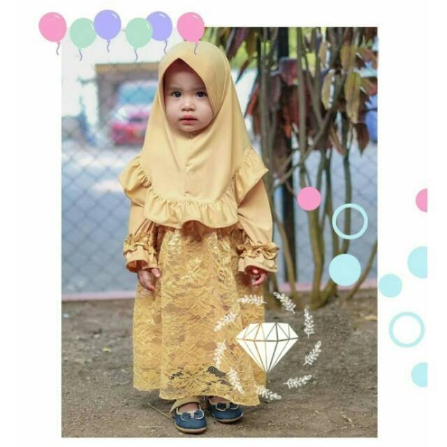 MAXY ZALINDRA KID ANAK, BRUKAT MOSCREPE, GAMIS HIJAB MUSLIM, MAXY DRESS