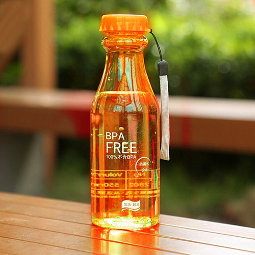 Botol Minum Unik BPA Free Anti Tumpah  / Tempat Botol Air Minum - X447-Oren
