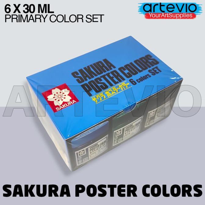 

PERALATAN MELUKIS CAT POSTER SAKURA 30ML / CAT POSTER SET / SAKURA POSTER COLORS 6X30ML ALAT LUKIS