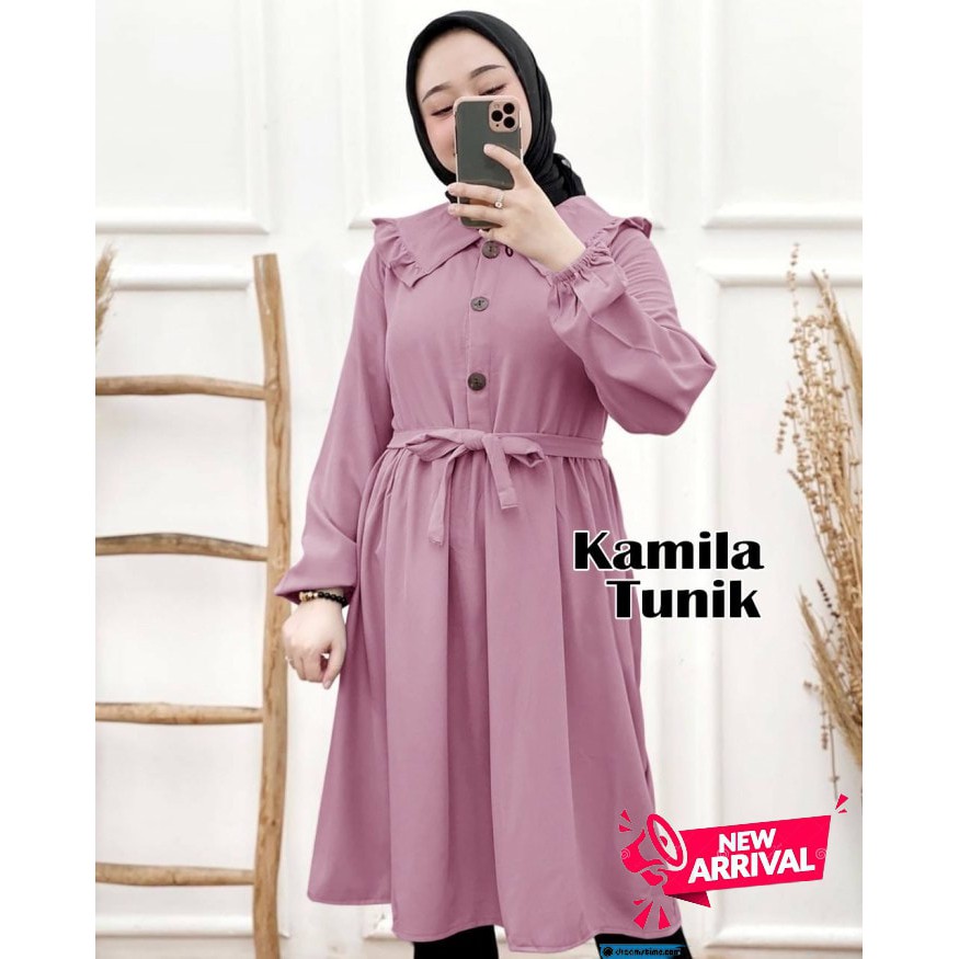 Trand Terbaru Gamis Remaja Anaya Nadin Aida Maxi 2021 | Hopylovy  YH746 Kamila Tunik Dusty [Gamis 0