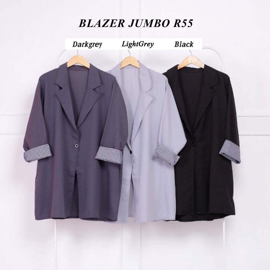 BIGCLO - (COD) LD 130 - 160cm Blazer Jumbo Atasan Wanita Bigsize Lengan Panjang