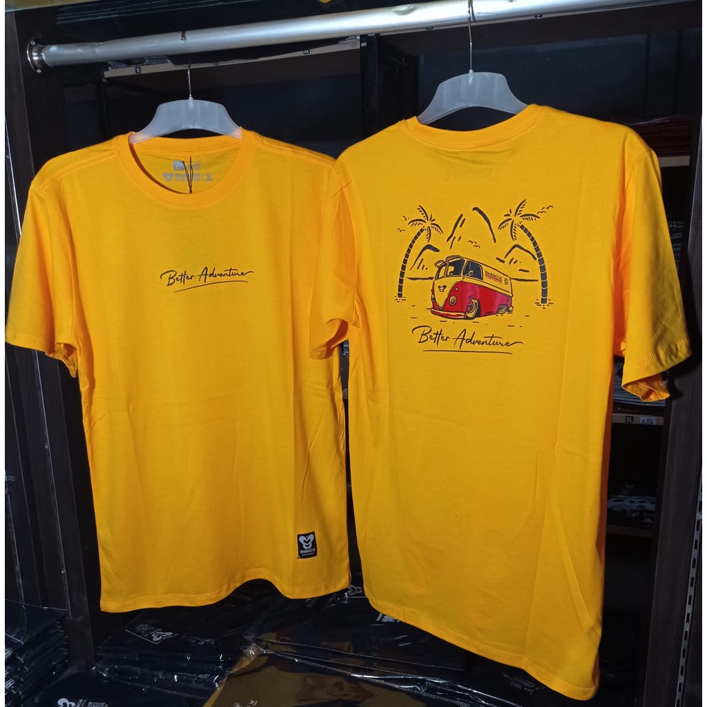 Baju Atasan Kaos Distro Pria Dewasa Original Warna Kuning Katun Lengan Pendek Murah VW