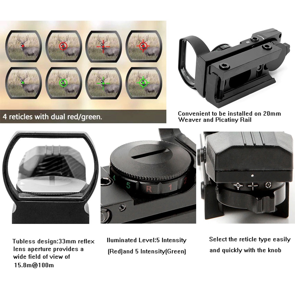 Electric Red Green Dot Sight Riflescope 20MM - Kekeran Senapan