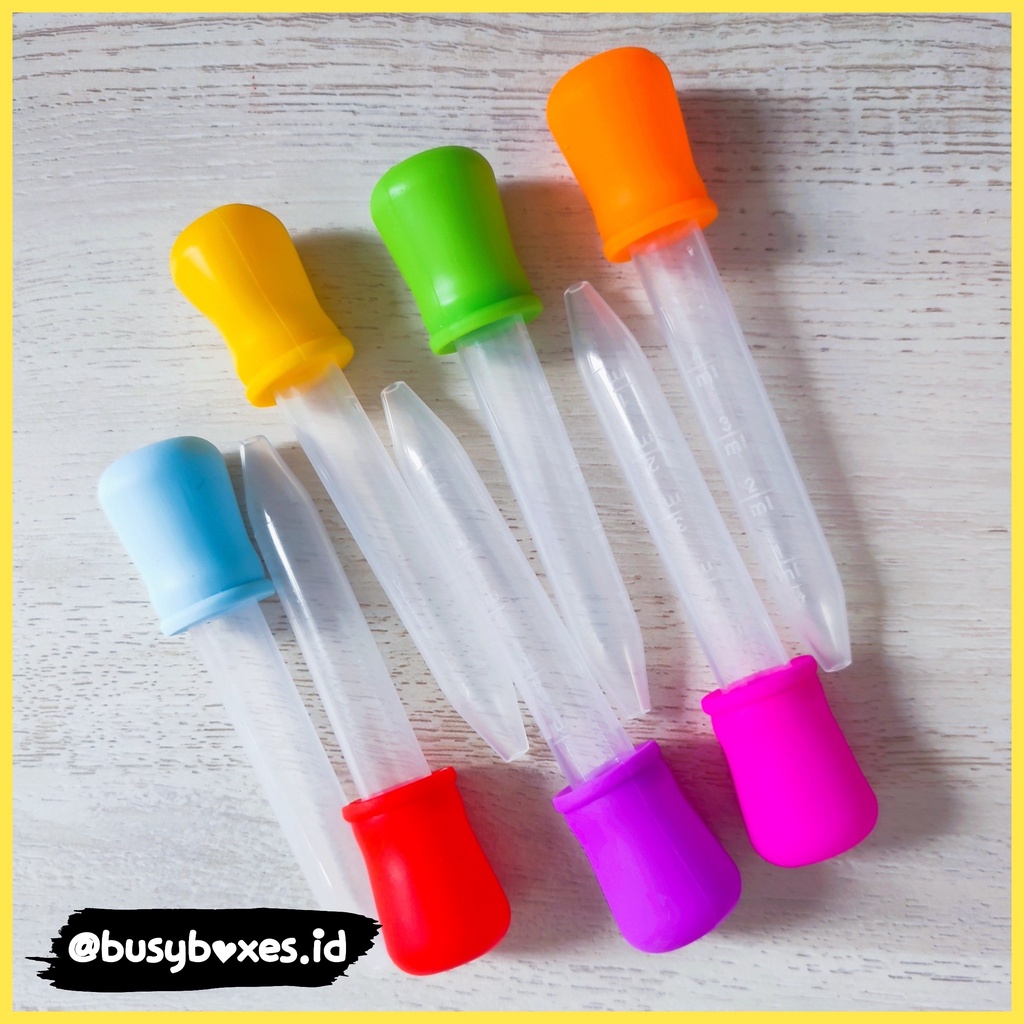 [busyboxes.id] mainan edukasi montessori transfering water Pipet warna warni