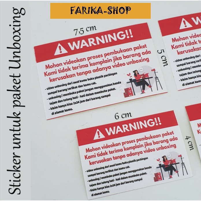 

Sticker Video Unboxing Paket isi 10 pcs / Stiker Label Peringatan Buka Paket Pengiriman Olshop