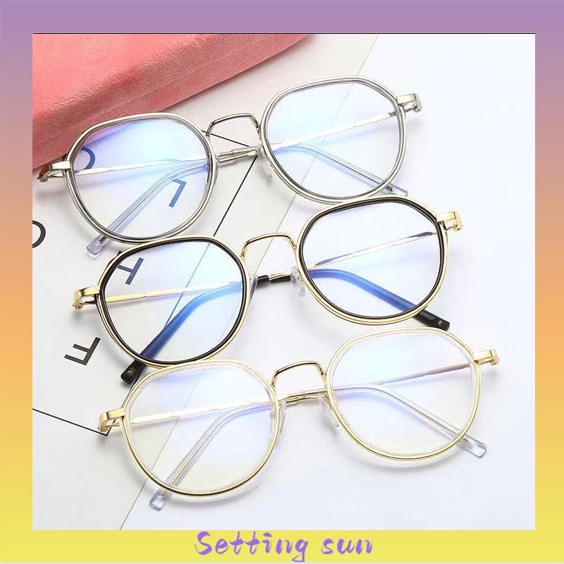 Frame Kacamata Fashion Wanita Anti Radiasi Korean Kaca Mata Radiasi Bulat Eyeglasses TN