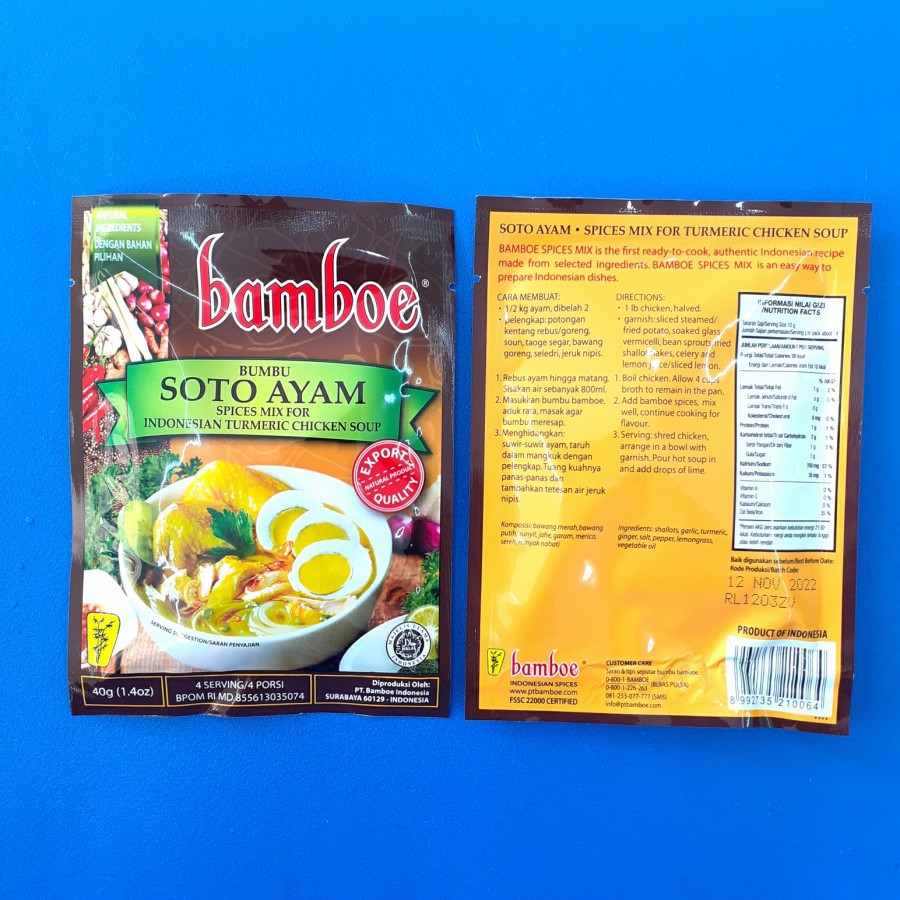 

Bumbu Soto Ayam BAMBOE