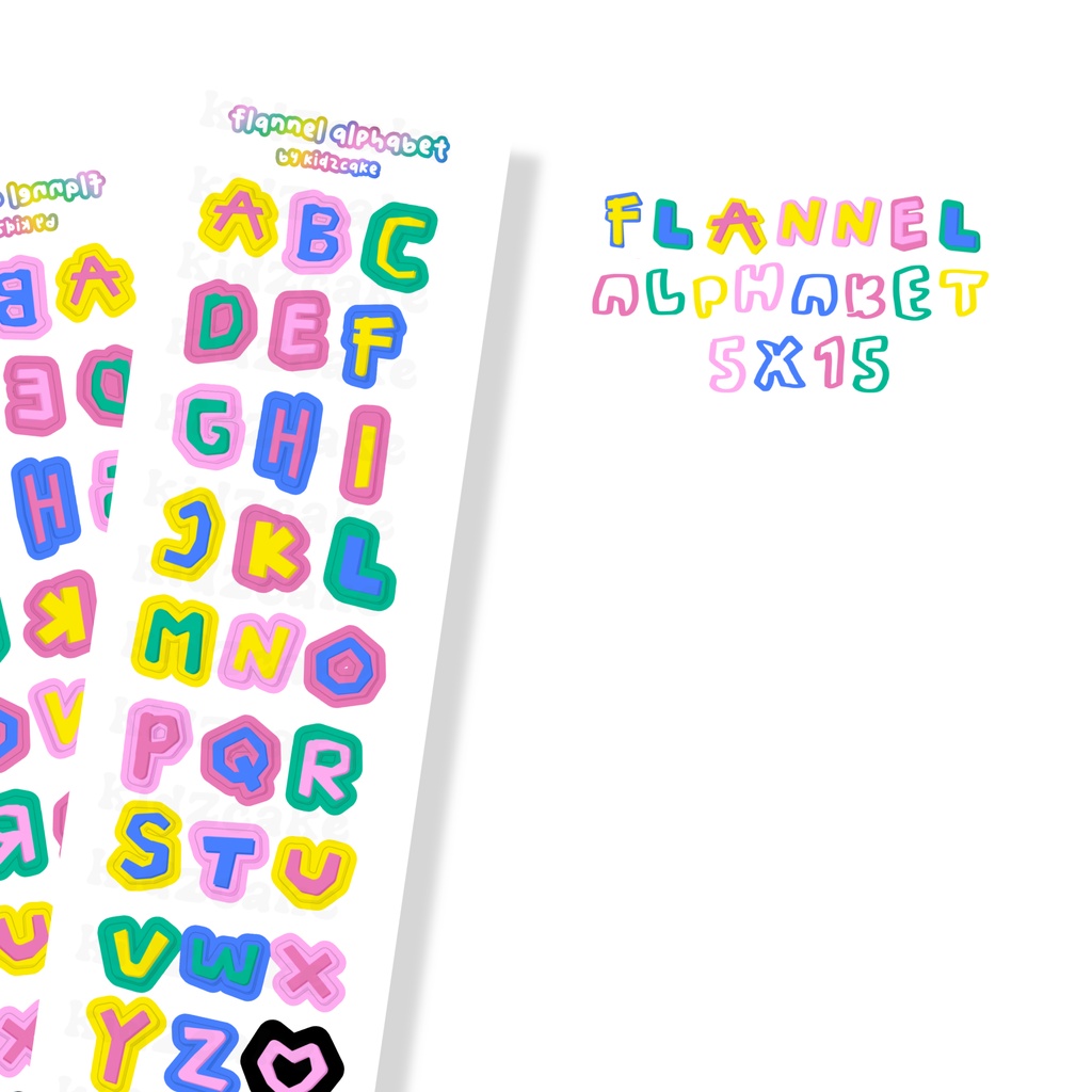 

kidzcake | alphabet flanel deco sticker A6 5x15