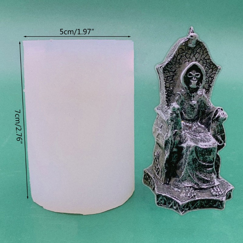 SIY  Sitting on Skeleton Throne Epoxy Resin Mold Horror Ornaments Silicone Mould DIY Crafts Jewelry Home Decorations Casting Tools