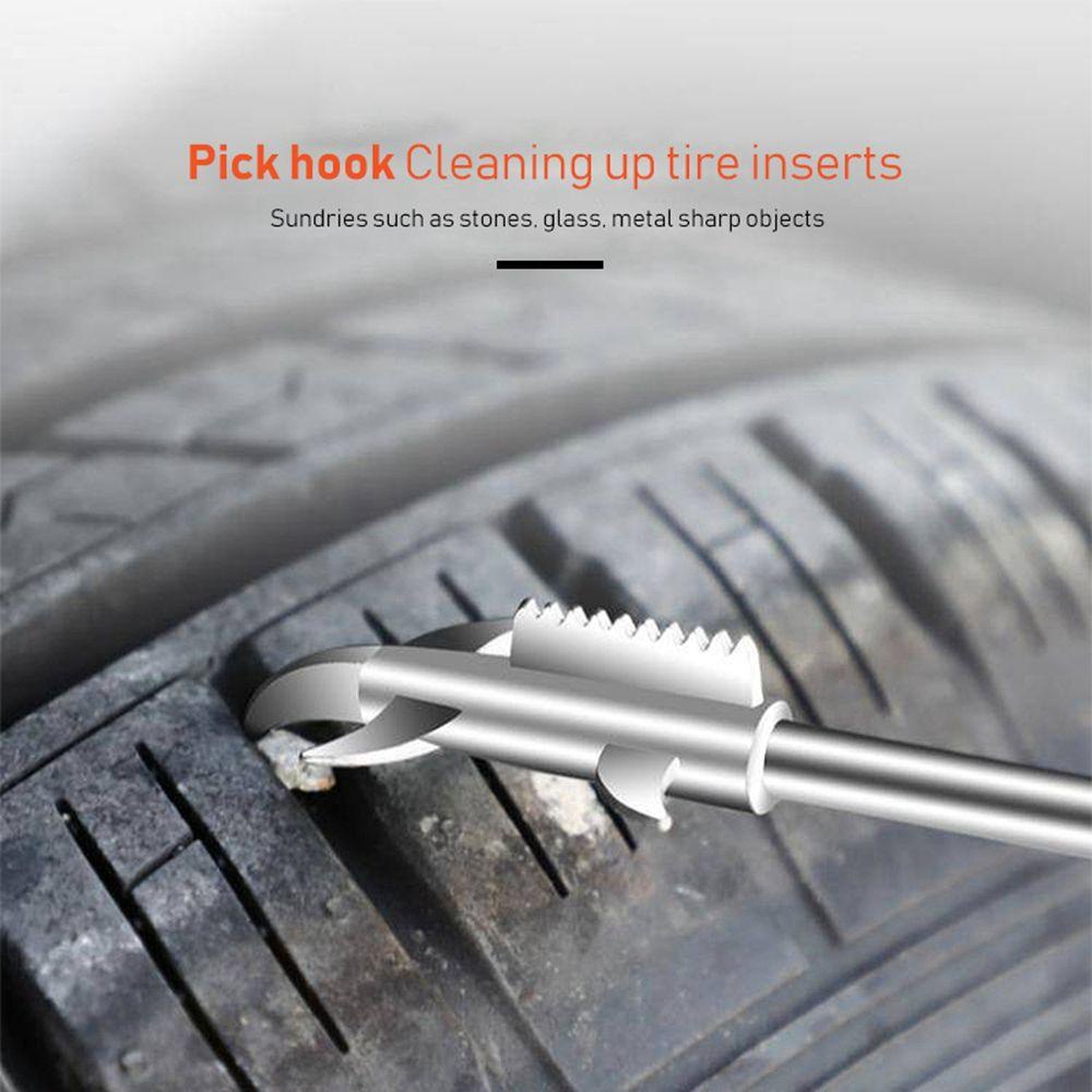 Rebuy Tire Cleaning Hook Multifungsi Non-slip Handle Alat Perbaikan Mobil Batu Stainless Steel Kacamata Batu Pembersih Untuk Alur Batu Pecah Remover