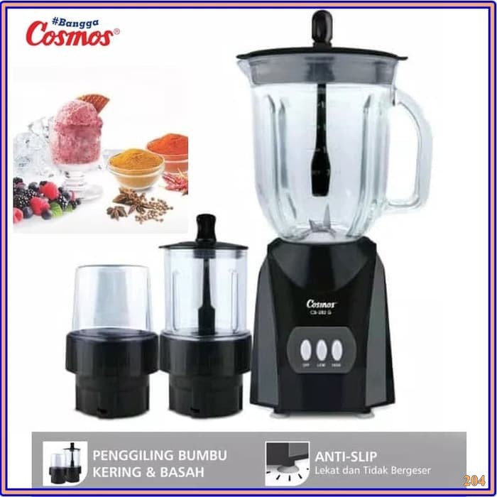 Blender Cosmos Kaca CB282G Blender [2 L]  BLACK 3 in 1 CB-282G