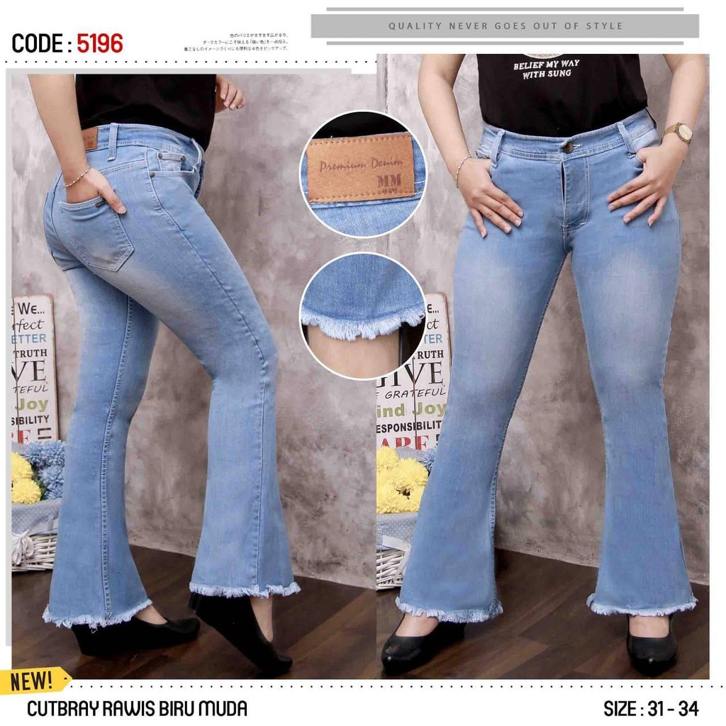 Celana Panjang Jeans Wanita Cutbray Rawis 27-30 31-34 35-38 Bisa Bayar Ditempat(COD)