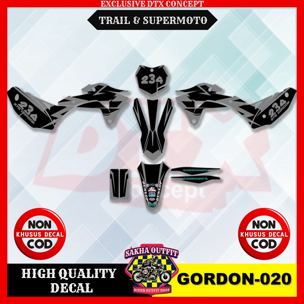 Decal klx gordon decal gordon decal klx gordon full body decal body gordon stiker motor stiker varia
