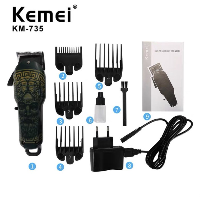 Alat Cukur Rambut Kemei KM-735 Mesin Cukur Rambut Elektrik Cordless